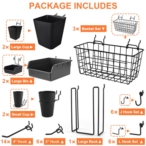 G.CORE pegboard medium bin keeps parts organized within reach.