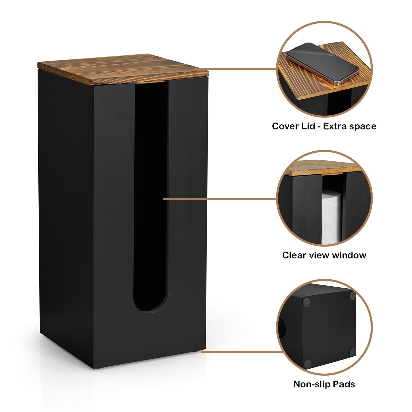 GCWSTJK rustic black wood design complements modern and farmhouse bathrooms.