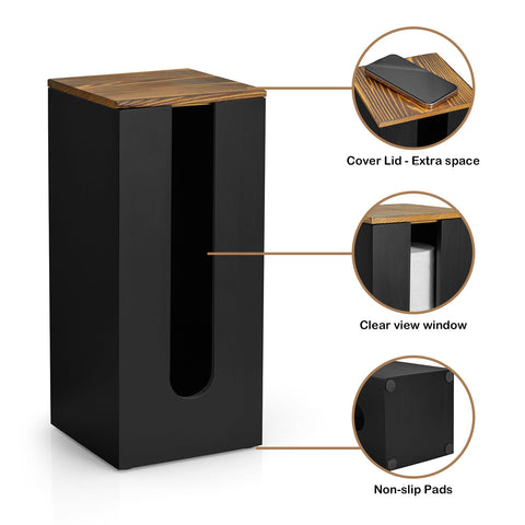 GCWSTJK rustic black wood design complements modern and farmhouse bathrooms.