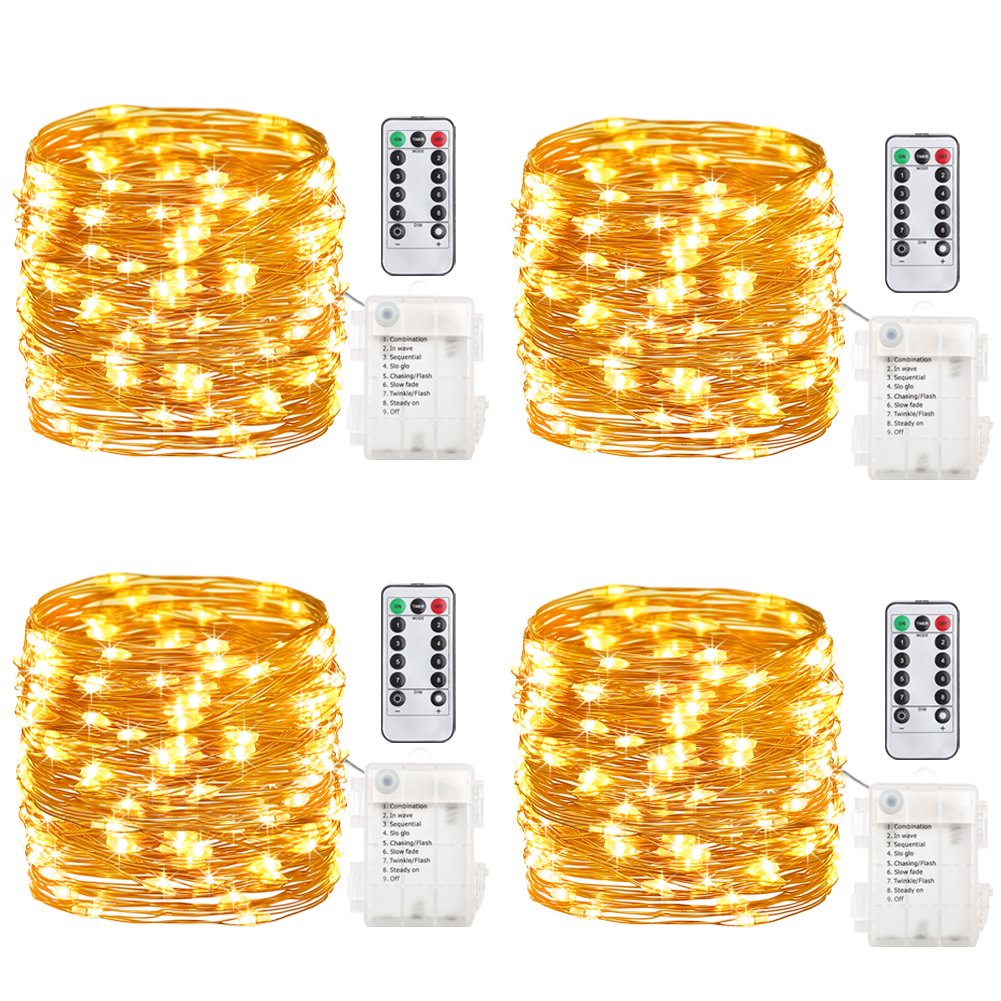 GDEALER 50-LED fairy lights on a battery box for versatile indoor placement