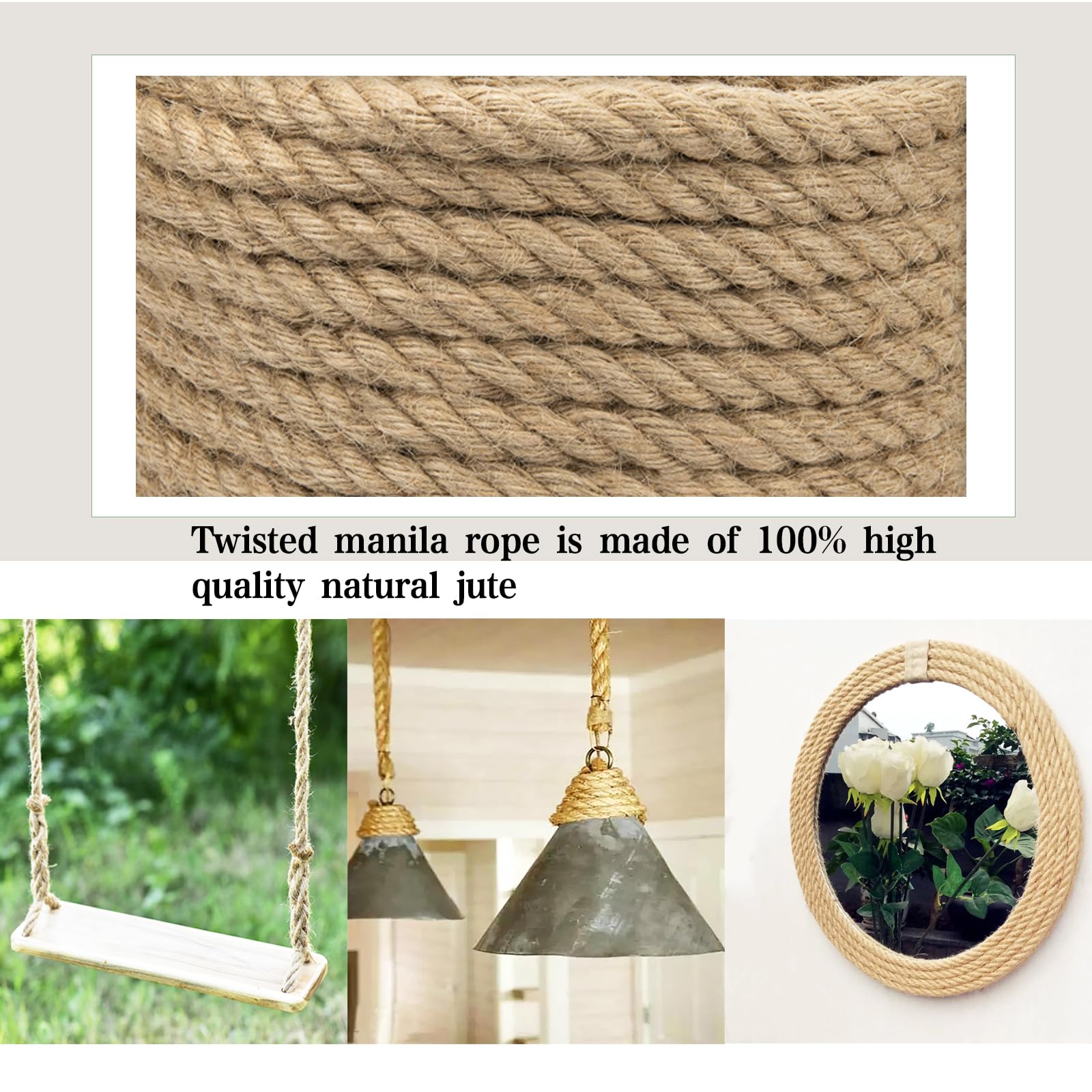 GDHSWJ natural hemp rope DIY projects and repairs.