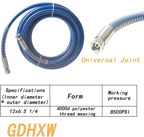 GDHXW 8500psi airless hose undergoing pressure testing for reliable performance.