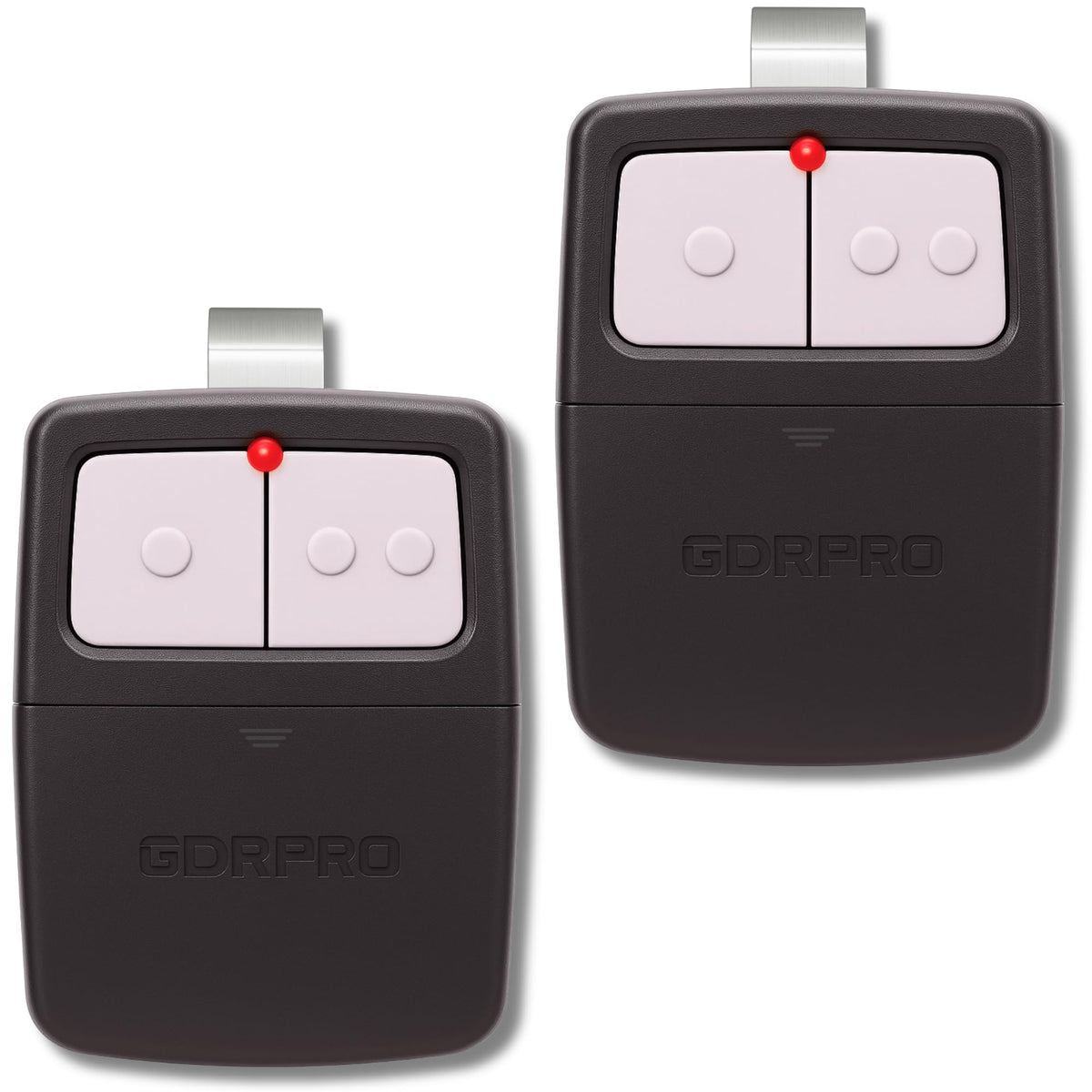 GDR PRO 2X remote front view with dual-button control for two doors.