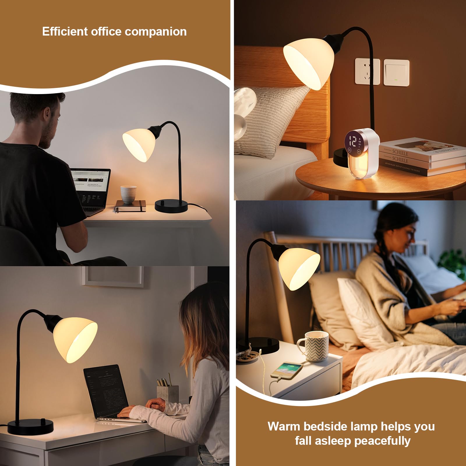 GDRKNP weighted base offers stability on desks and nightstands