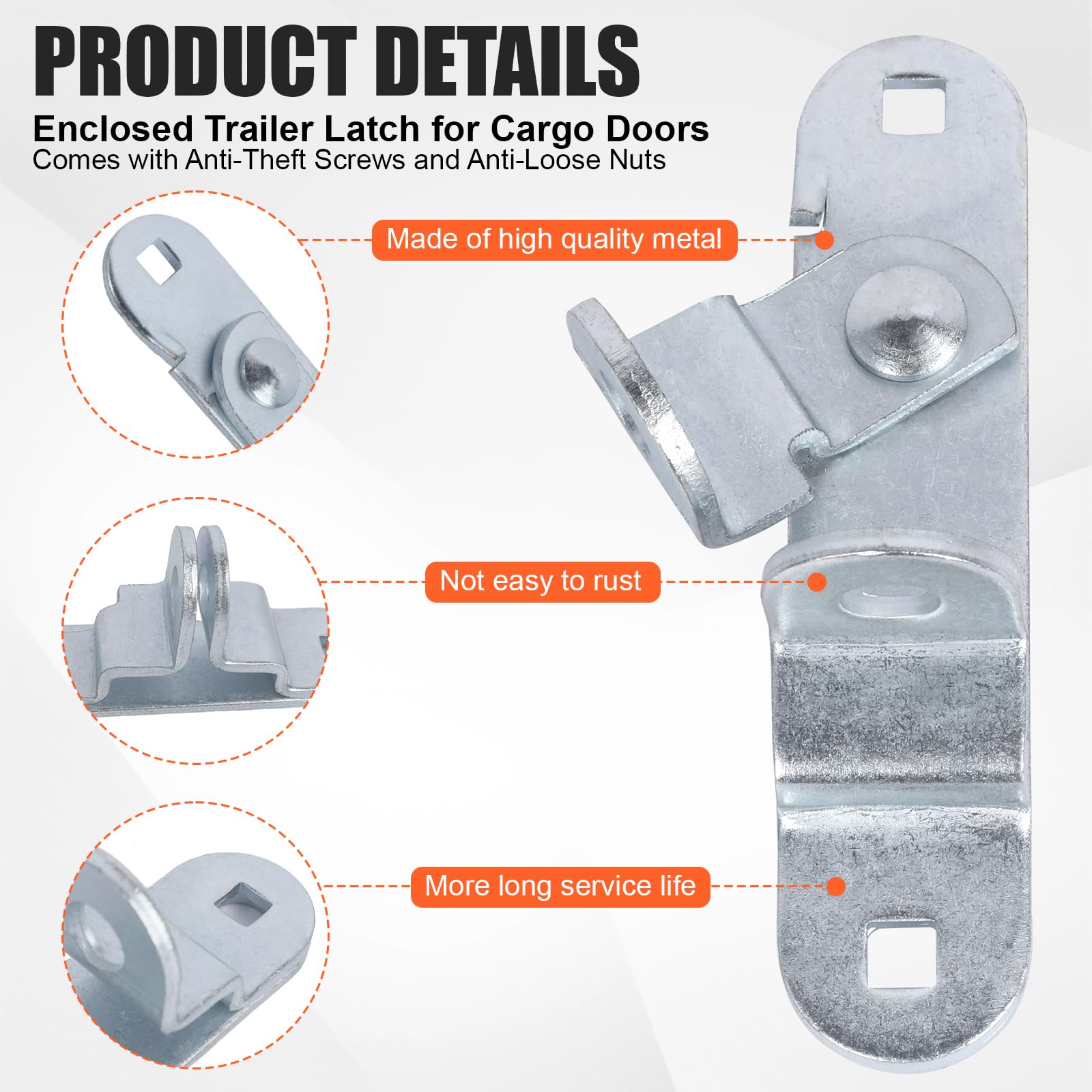 Close-up of GDW hasp with torx-head bolts for simple installation.