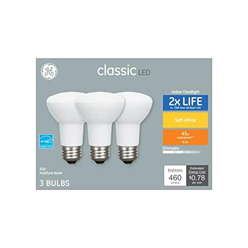 GE Classic LED R20 dimmable bulb for recessed lighting delivers instant brightness