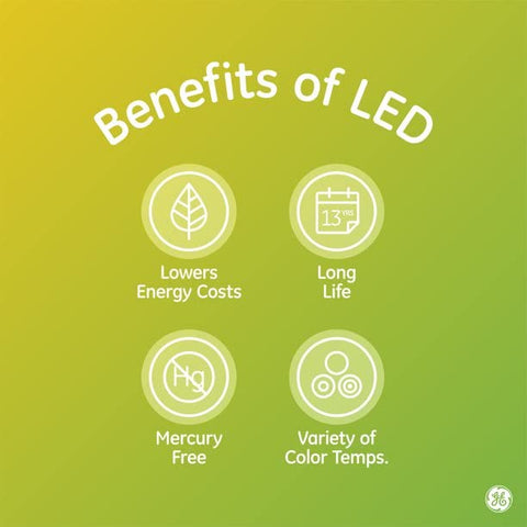 GE Daylight LED floodlight bulbs offer energizing daylight-like light for homes.