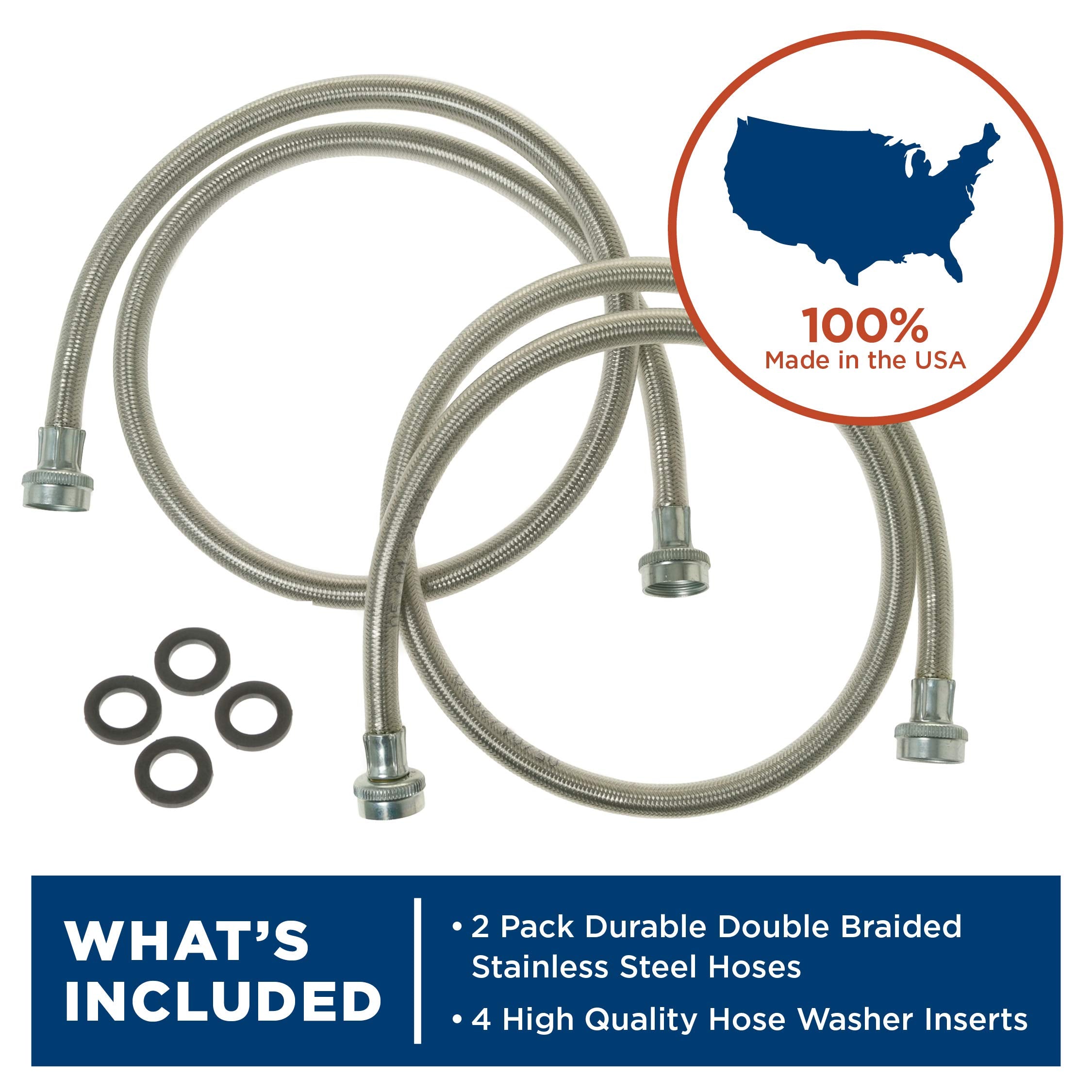 GE hose washer inserts included for secure connections