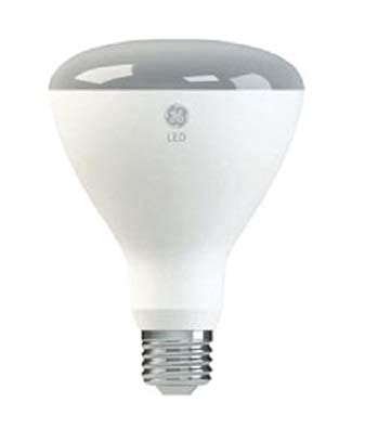 GE BR30 LED bulb installed in a fixture saves energy with long life.