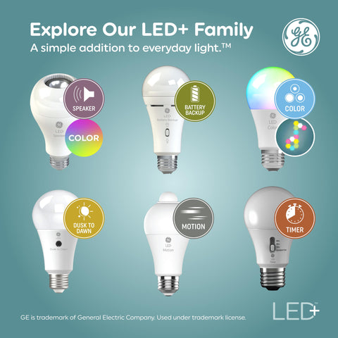 GE LED+ A21 E26 base installation in a lamp for quick setup