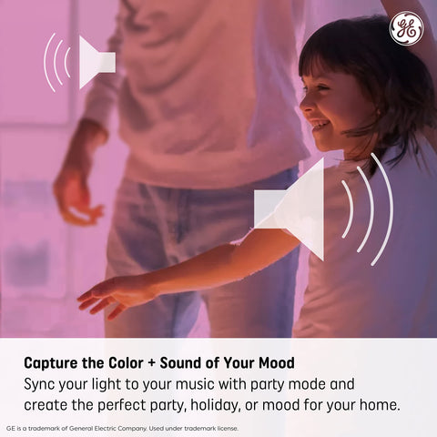 GE LED+ A21 multiple bulbs syncing to enrich light and sound