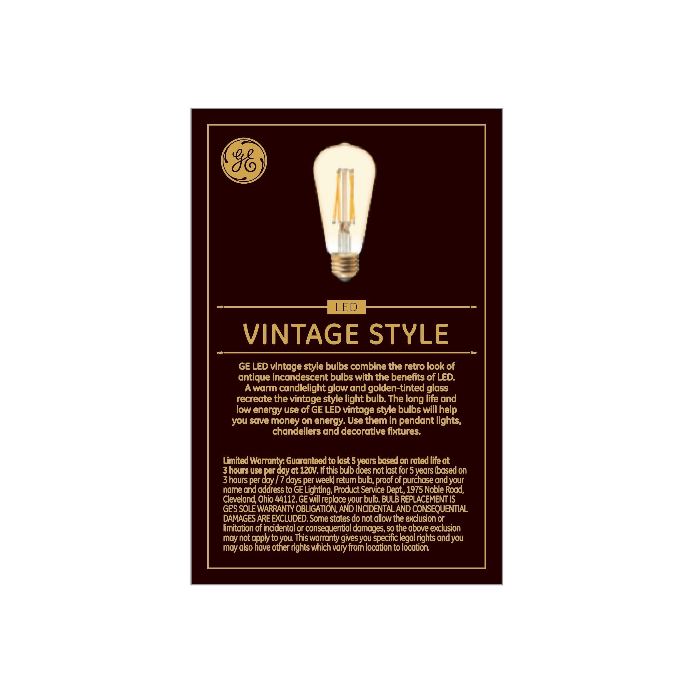 GE Lighting Edison-style medium-base bulb for replacements in traditional fixtures