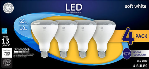 GE Lighting LED indoor floodlight bulb dimmable with compatible switches for flexible mood.