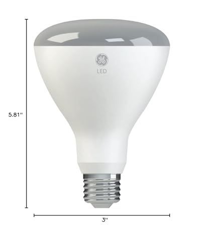 GE LED floodlight bulb long life reduces replacements.