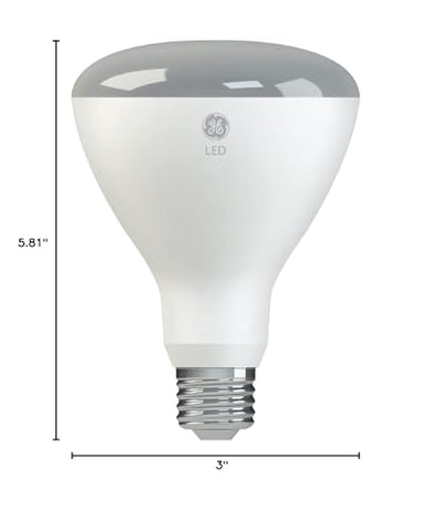 GE LED floodlight bulb long life reduces replacements.
