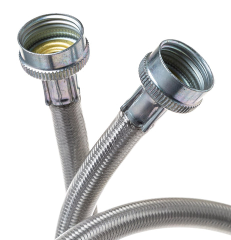 GE 4 ft washing machine hose showing straight length for flexible routing