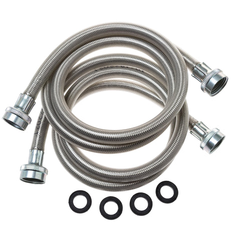 GE PM14X10005 braided stainless steel hose exterior for durable washer connection