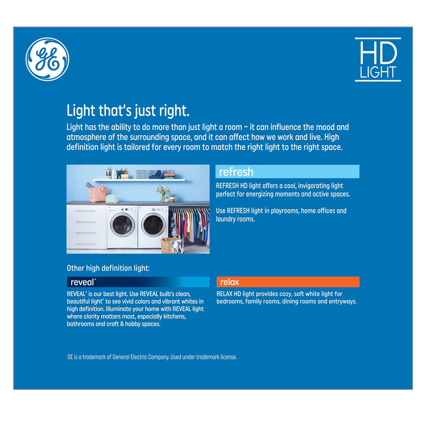 GE Refresh BR30 LED bulbs six-pack in track lighting showing broad, even illumination