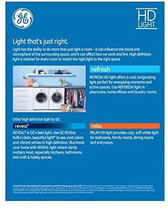 GE Refresh LED BR30 in use shows vibrant colors with clean daylight.