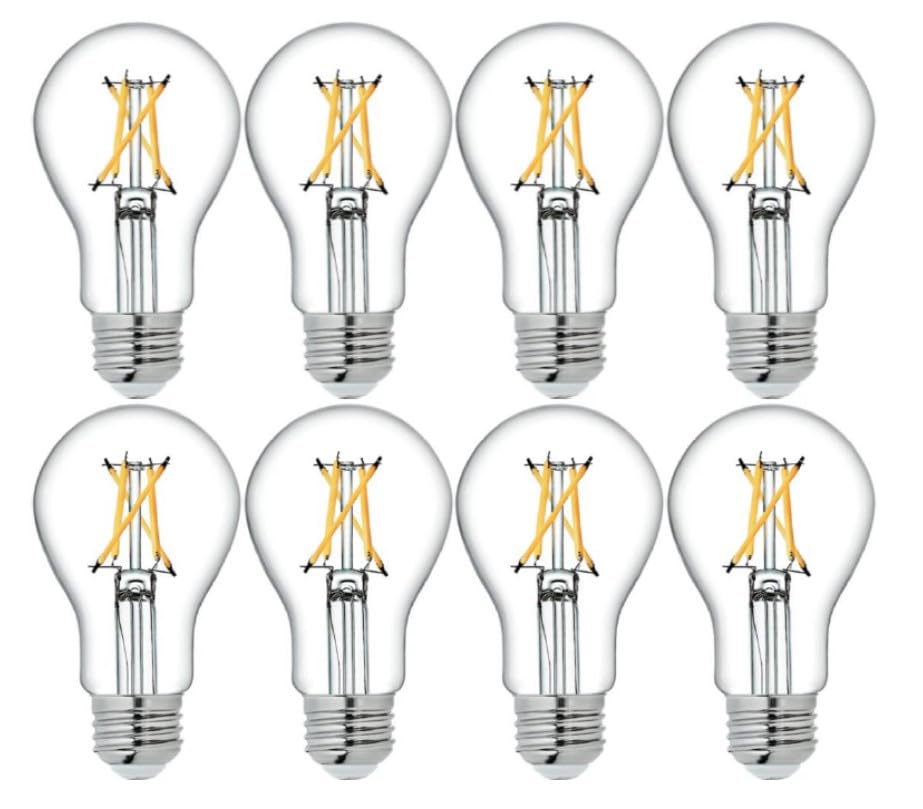 GE Relax A19 bulbs deliver warm 2700K light for cozy spaces.