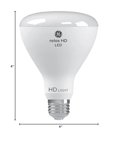 GE Relax BR30 LED bulb with E26 base in recessed fixture installation