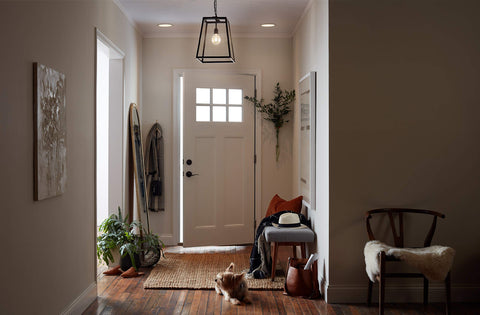 GE Relax HD BR40 bulb provides soft white glow in a cozy space.