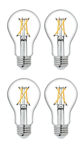 GE Relax LED A19 filament-style bulb creates warm ambience for living rooms