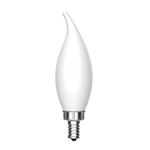 GE Relax LED bulbs with frosted diffused finish for even room lighting.