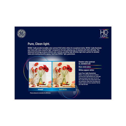 GE Reveal BR40 dimmable bulbs allow flexible brightness with compatible dimmers.