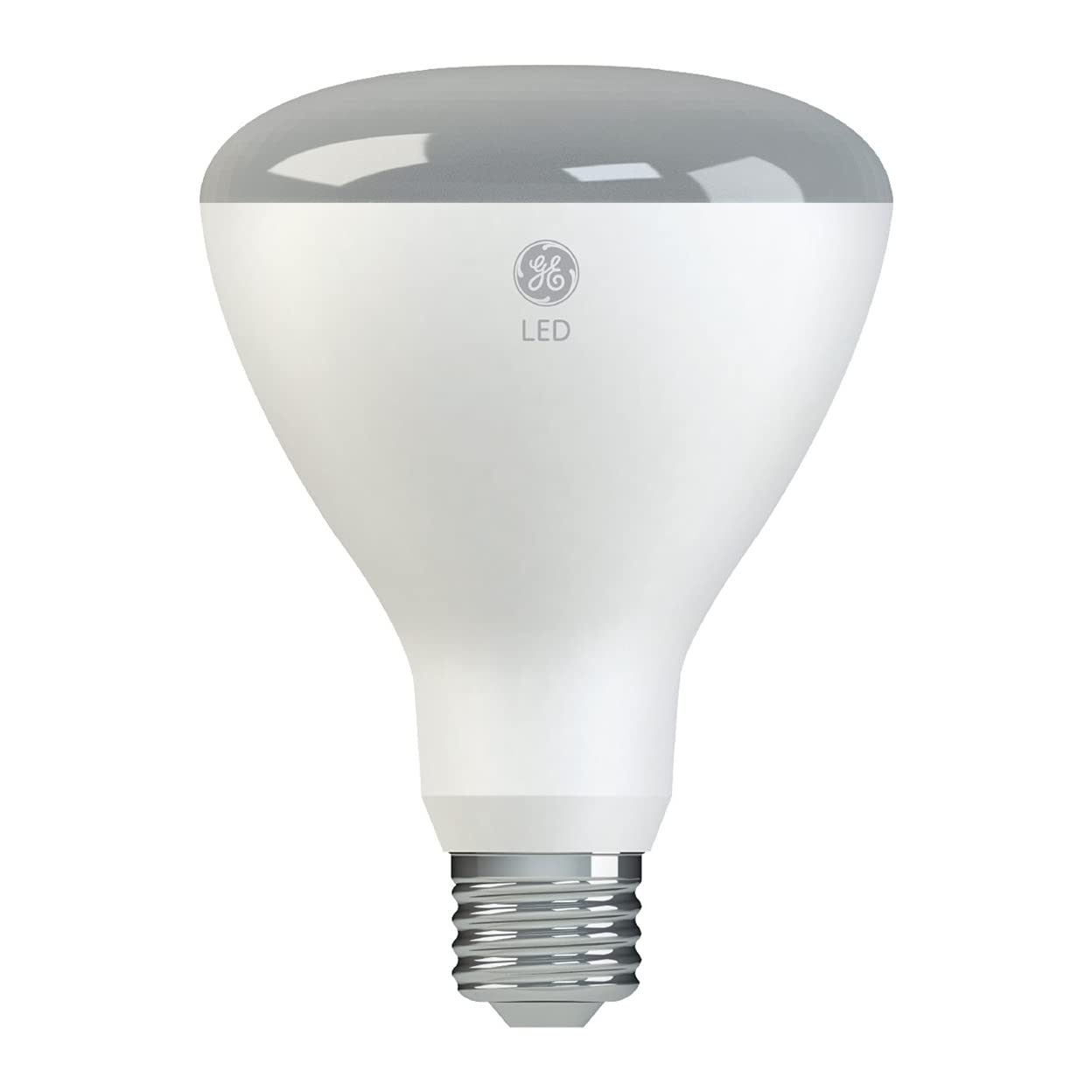 GE Soft White BR30 LED bulb, side view for recessed fixtures and long-term use