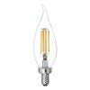 GE Soft White decorative LED candle bulbs illuminate a bedroom with a soft glow for relaxation.