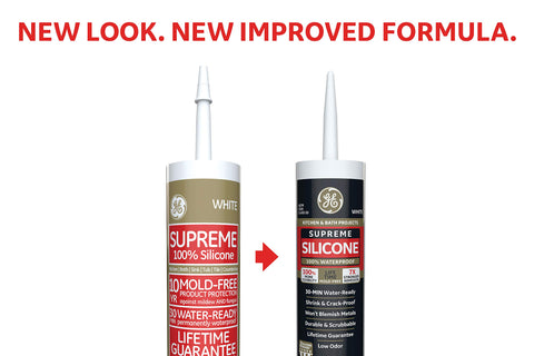 GE Supreme Silicone shows flexible, crack-proof sealing under temperature changes.