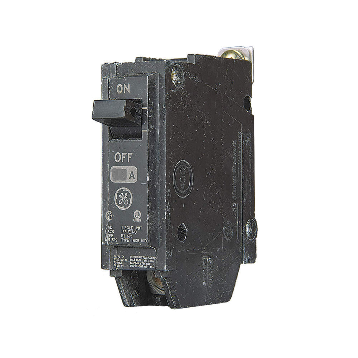 GE THQB1120 1P 20A bolt-on circuit breaker for reliable panel protection and quick isolation.
