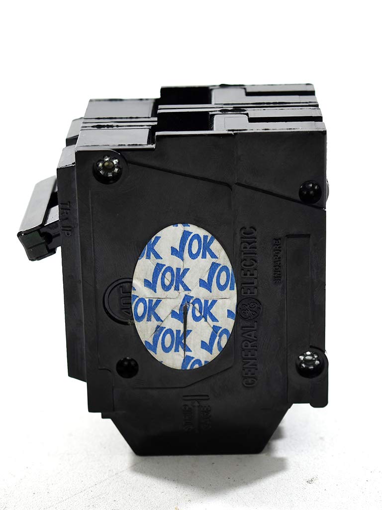 GE THQL2120 label displays ratings for quick verification.