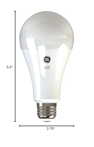 GE Ultra Bright 150W EQ A21 dimmable LED bulb, outdoor wet-location, ideal for carriage and post lights.