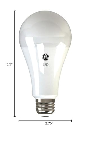 GE Ultra Bright 150W EQ A21 dimmable LED bulb, outdoor wet-location, ideal for carriage and post lights.