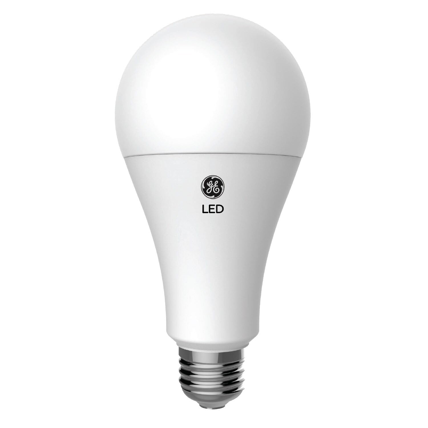 GE Ultra Bright A21 bulb installed in indoor garage light for dependable illumination