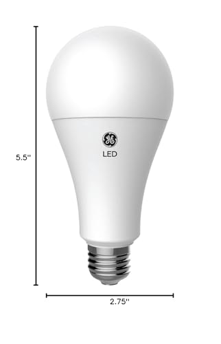 GE Ultra Bright A21 bulb rated for wet locations in a damp exterior fixture