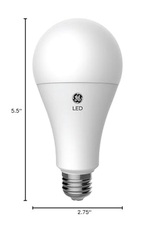GE Ultra Bright A21 bulb rated for wet locations in a damp exterior fixture