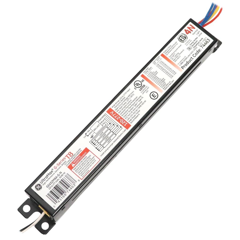 GE Ultramax ProLine ballast compact profile enables versatile 120-277V operation and energy efficiency.