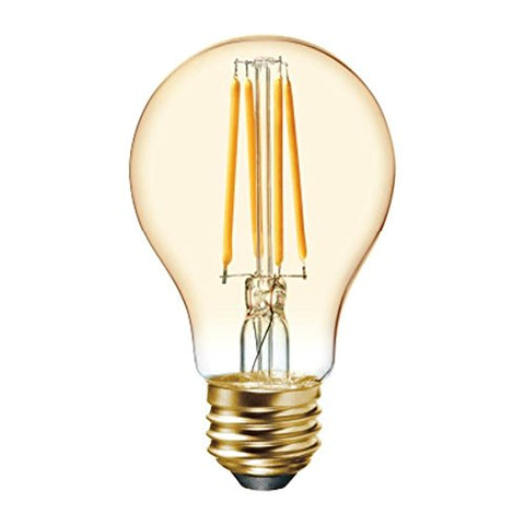 GE Vintage Style amber glass A19 LED bulb, dimmable for mood lighting with most dimmers