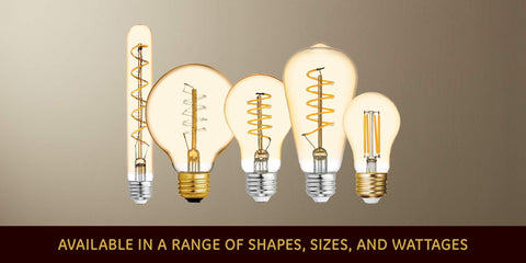 GE Vintage Style amber glass A19 LED bulb reduces energy costs with long-lasting, low-wattage design