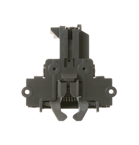 GE WD21X10490 top-mount latch detail, easy seating and alignment for replacement.