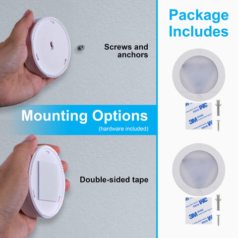 GE puck light with tap activation for easy control.
