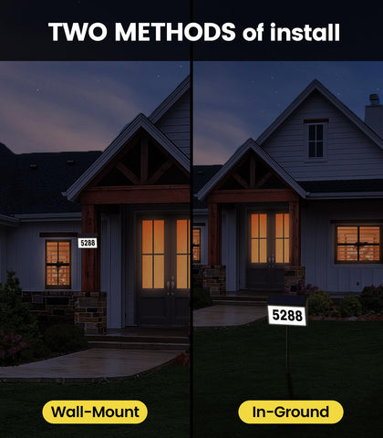 GEAGMAGC solar house numbers battery and solar panel power long-lasting light