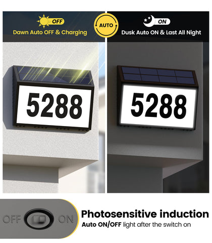 GEAGMAGC solar house numbers wall mount installation demonstrates versatile mounting options
