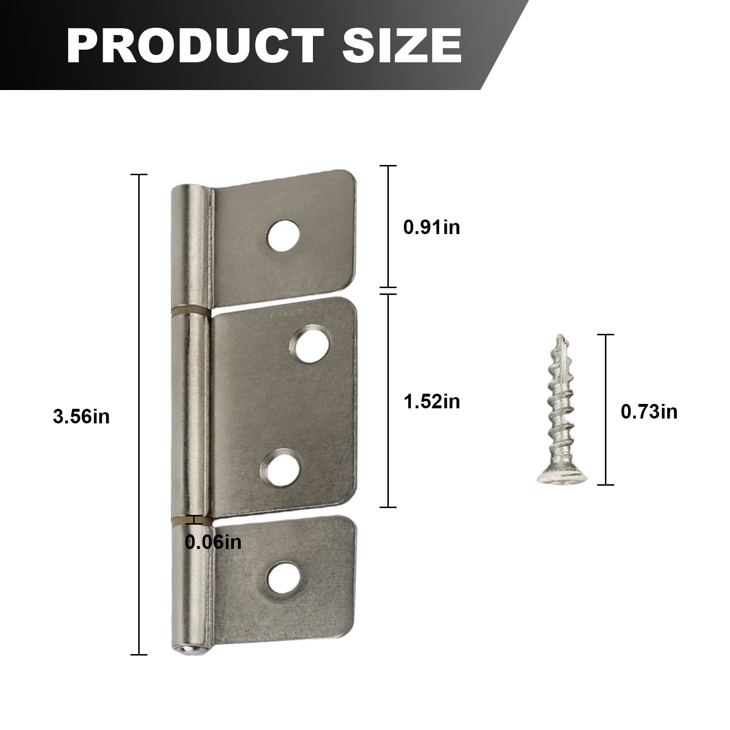 GEAIN 8-pack satin nickel door hinges installed on a cabinet for quick DIY fitting.