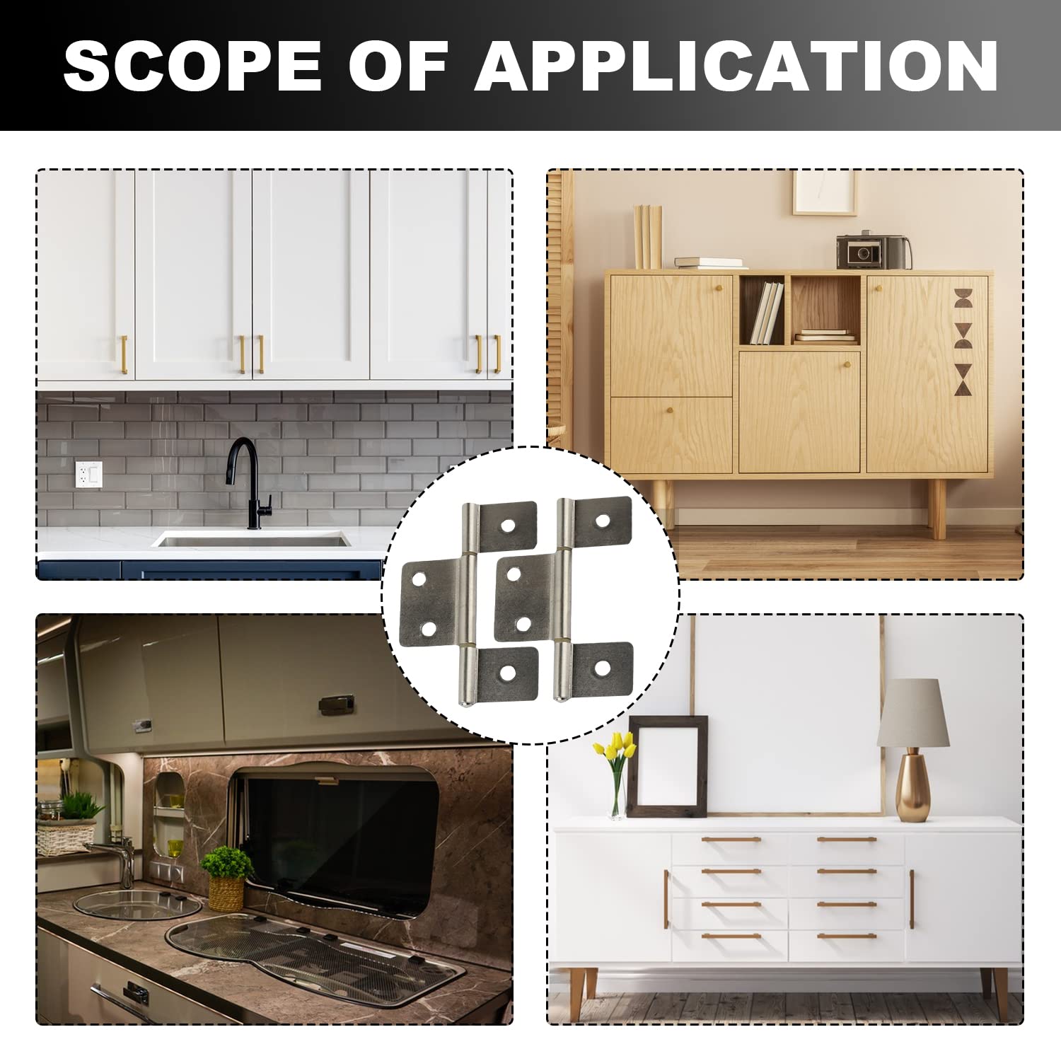GEAIN screws included with hinge set enable fast, secure installation.