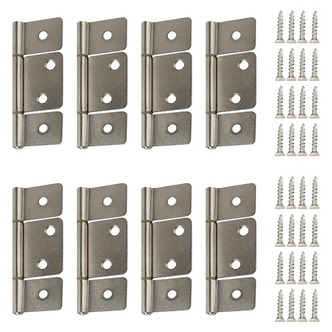 GEAIN three-leaf non-mortised hinge satin nickel close-up shows durable finish and smooth operation.