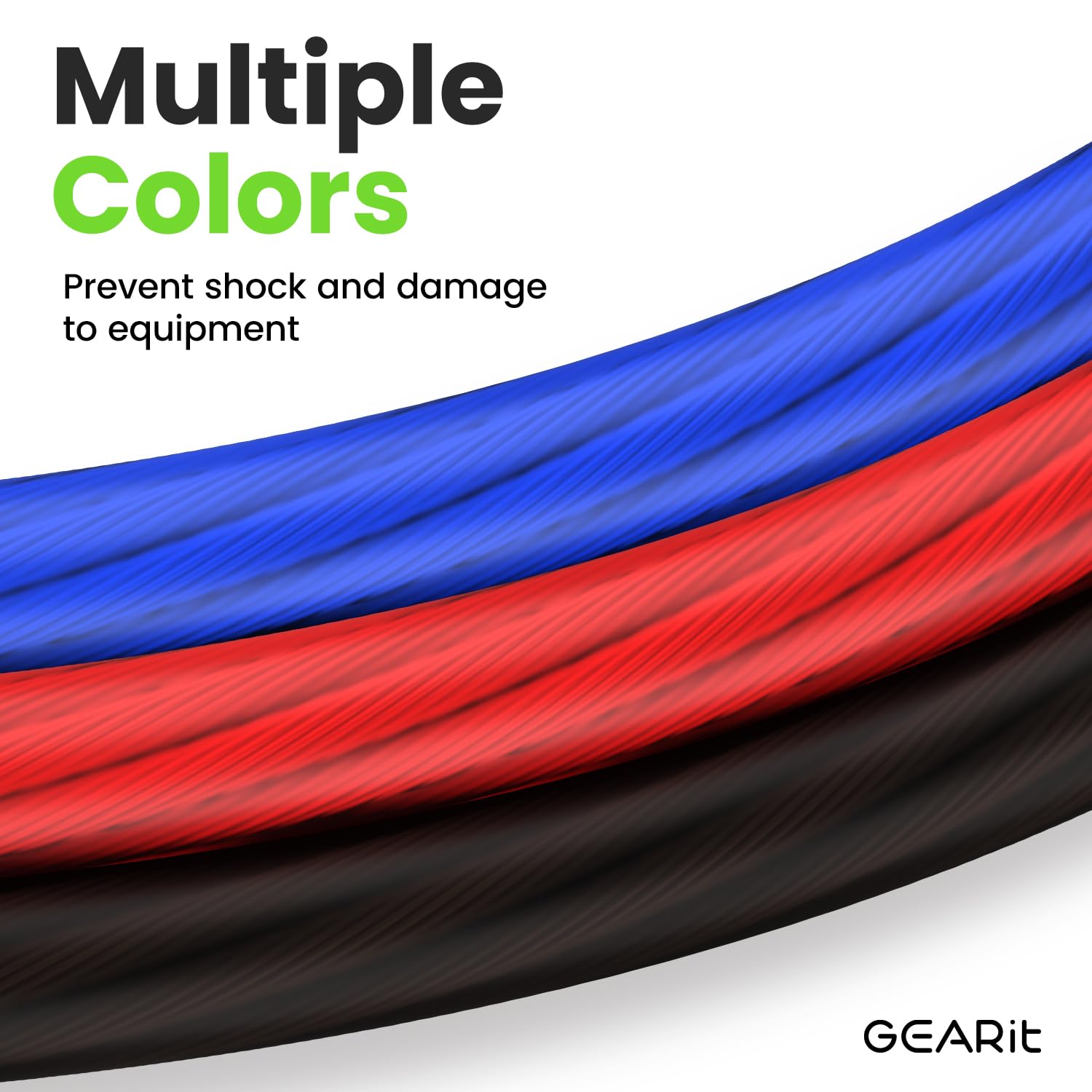 GEARit color-coded ground wire aids correct terminal connections during installs.